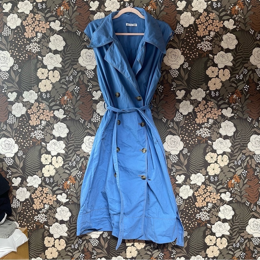 Rejina Pyo Astrid Trench Dress blue size 12 - Picture 9 of 11